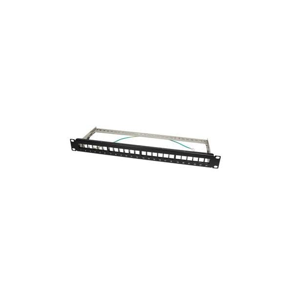 Phasak Painel Frontal 19 Para 24 Conectores Com Organizador De Cabos STP Preto - RC 3424