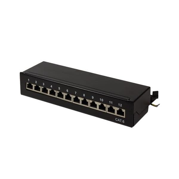 Logilink Patchpanel Tisch/wand Cat.6 Stp 12 Ports, Schwarz - NP0017