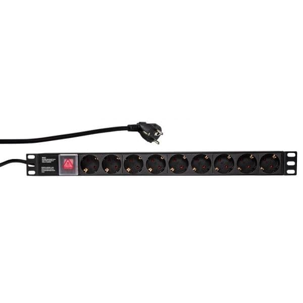 Logilink Extensão Pdu 9 Tomadas P/ Rack 19" C/ Interruptor (2 Mts) - PDU9C02