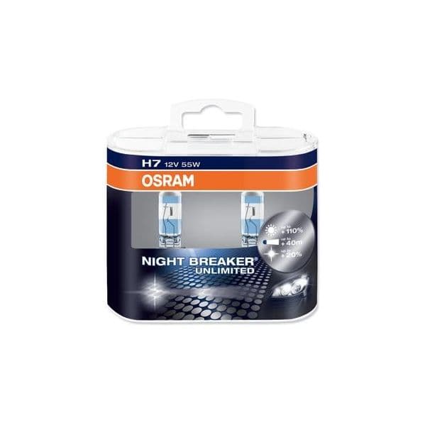 Osram 2x Lâmpadas Night Breaker Unlimited H7 55W 12V PX26d - 64210NBU-02