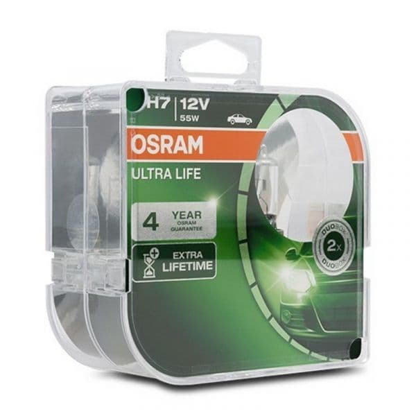 Osram 2 Lâmpadas Ultra Life 55W 12V PX26d H7 - 64210ULT