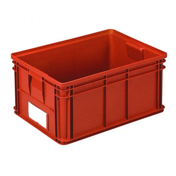 Kaiser+Kraft Caixa de Transporte Empilhável, Cxlxa 650 X 470 X 300 mm, Cor Vermelha, Embalagem com 3 Unidades Vermelho