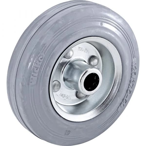 Wicke Roda de Borracha Maciça, Não Deixa Marcas, em Jante de Chapa de Aço, Rolamento de Rolos, Ø X Largura da Roda 80 X 25 mm - M75244-958107