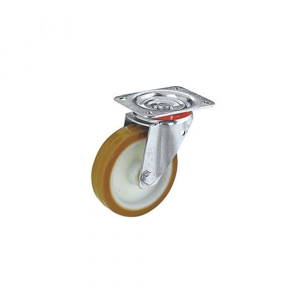 Wicke Pneus em Poliuretano Jante de Poliamida, Ø X Largura da Roda 100 X 35 mm, Altura de Construção 128 mm, Roda Orientável Mancal de Deslize - M80918-702714
