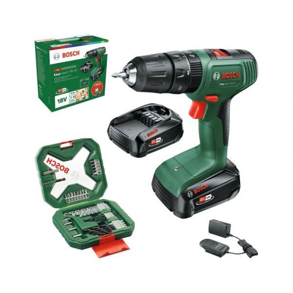 Bosch Berbequim sem Fio Bosch Easyimpact 18V-40+2 Baterias+carregador+brocas/bits