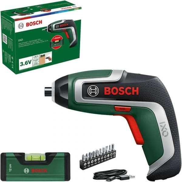 Bosch Chave de Fenda Elétrica IXO 7 3.6V 2.0Ah 5.5Nm com Conjunto de Nivelamento