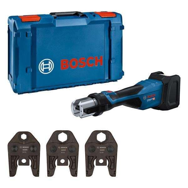 Bosch Ferramenta de Prensagem sem Fios GPT 18V-32 Professional Solo + L-Boxx + 3xSV 15/22/28