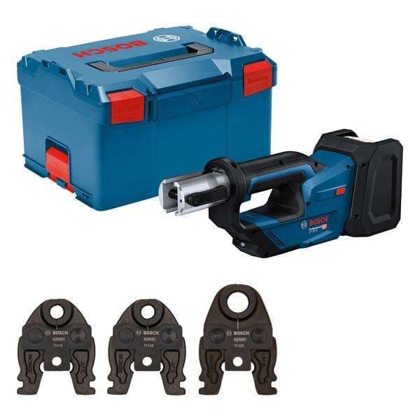 Bosch Professional Ferramenta de Prensagem 18V GPT 18V-19 Solo + L-Boxx 3 Mordentes TH 16/20/26mm