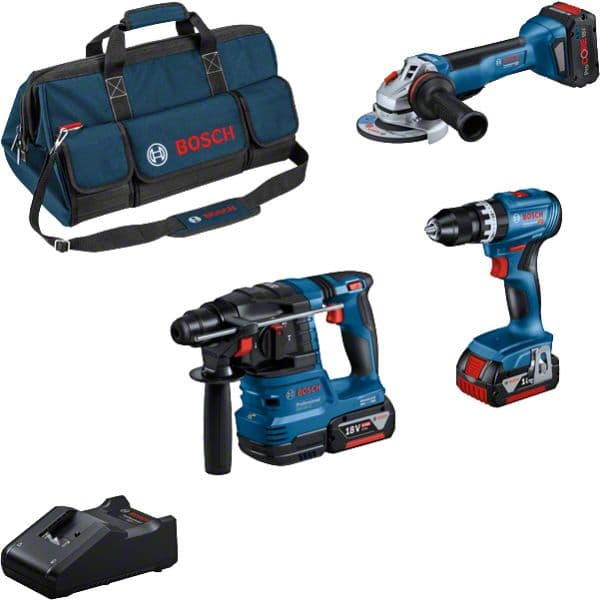 Bosch Professional Kit de Ferramentas GBH 18V-22 + GSB 18V-45 + GWS 1 0615A5004C