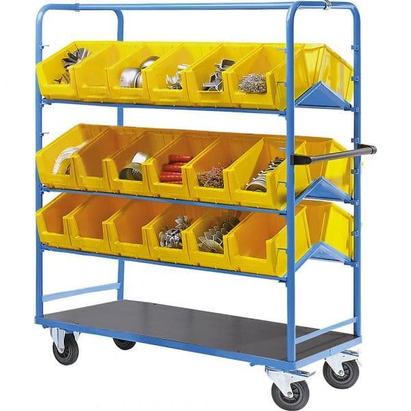 Eurokraft Carro para Assistência e Disposição, Cxlxa 1500 X 650 X 1750 mm, 300 Kg Azul Claro Ral 5012 - M70337-516020