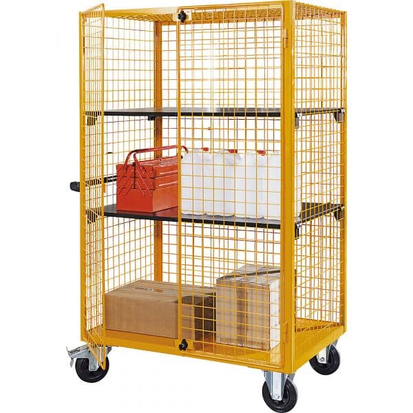 Kaiser+kraft Carro de Andares Profissional, Porta de Dois Batentes Fechável à Chave, Axlxp 1700 X 1140 X 710 mm Amarelo Melão Ral 1028 - M1001076-521354