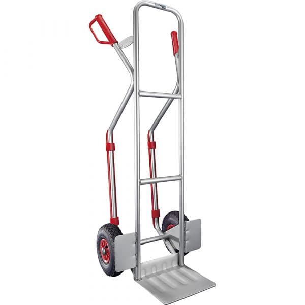 Eurokraft Carro para Sacos em Alumínio, Modelo Xl: Pá Grande e Fixa, Patins Práticos Cinza Alumínio - M5147-716202