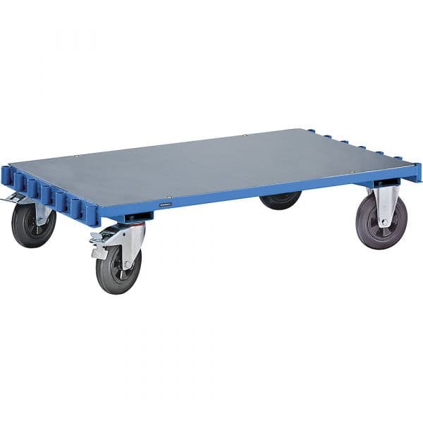Eurokraft Carro de Transporte sem Arcos, 1250 X 800 mm, 500 Kg, de Plástico Azul Claro Ral 5012 - M7601-927565