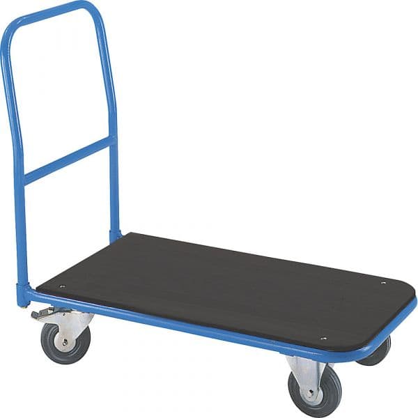 Eurokraft Carro de Plataforma, Varão de Empurrar Aparafusável, em Placa Mdf Azul Claro Ral 5012 - M1000986-944540