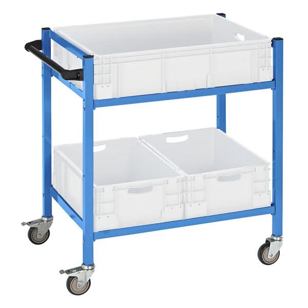 Eurokraft Carro para Assistência e Disposição, Cxlxa 970 X 610 X 1045 mm, 2 Andares Azul Claro Ral 5012 - M1018788-968327