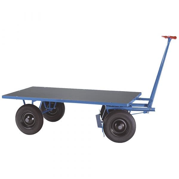 Eurokraft Carro de Mão Plataforma, 500 Kg, 1050 X 700 mm, Pneumáticos Azul Claro Ral 5012 - M8889-985891