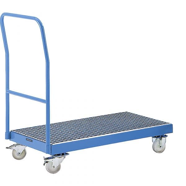 Eurokraft Carro de Transporte de Bidões Cuba Coletora de 40 L, Dimensões da Cuba Cxlxa 1015 X 590 X 70 mm, Pintado a Pó, Azul Claro Ral 5012 Azul Claro Ral 5012 - M19472-986392