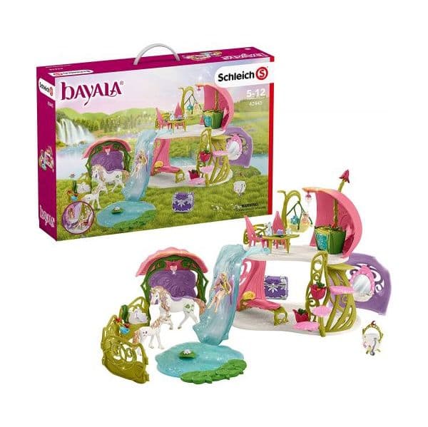 Schleich Bayala Glittering Flower Fairy House With Unicorns - 42445