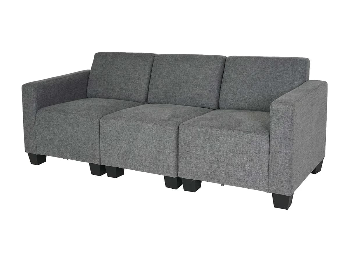 Sofá modular de 3 lugares Moncalieri, cinza