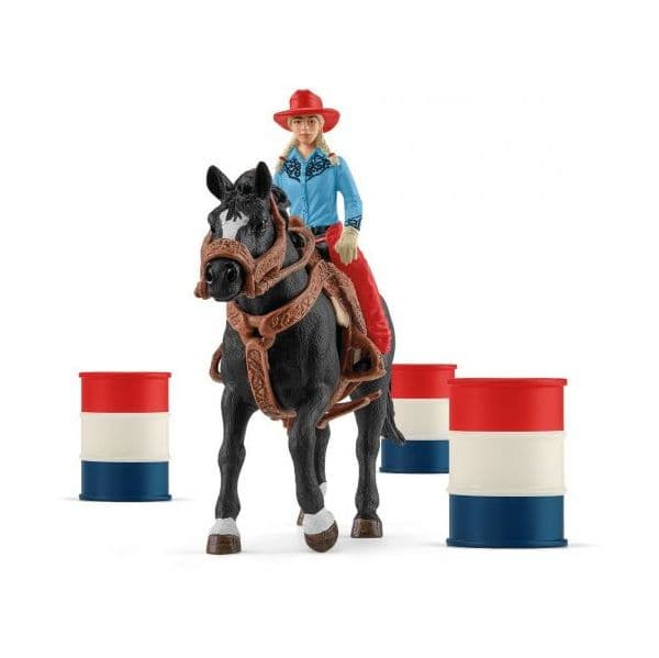 Schleich Farm World Barrel Racing + Cowgirl - 42576
