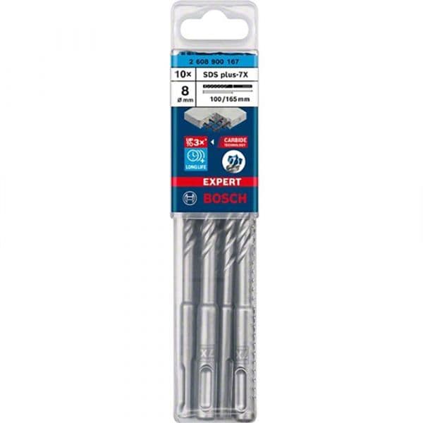 Bosch Broca Professional Expert Sds Plus-7x 8x100x165 Mm Reinforced Concrete Drill 10 Unidades Prateado