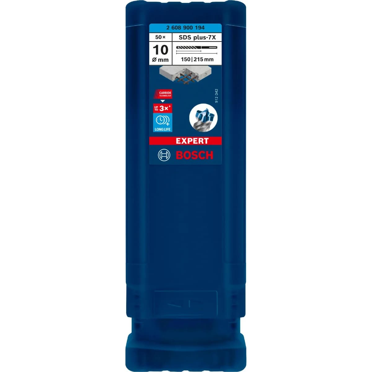 Broca EXPERT SDS plus-7X, 10 x 150 x 215 mm, 50 unidades refª 2608900194 BOSCH - 2608900194 - Ferramentaspro.pt