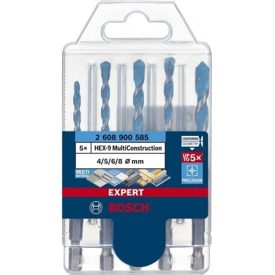KIT brocas EXPERT HEX-9 MultiConstruction, 4/5/6/6/8mm REF 2.608.900.585 BOSCH