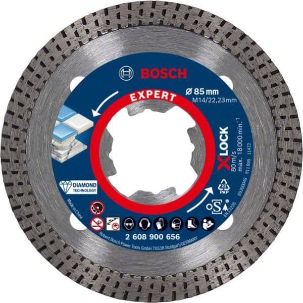 Bosch Discos de Diamante X-lock Expert Hardceramic 85X22.23X1.6X7M - 10082644