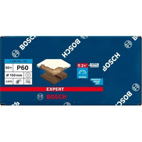 Bosch Professional Expert C470 150 Mm Multi G60 Eccentric Griptape 50 Units Dourado