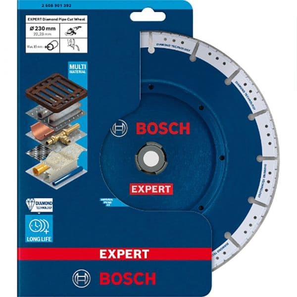 Bosch Professional X-lock Pipe 230 Mm Diamond Cut Disc Prateado