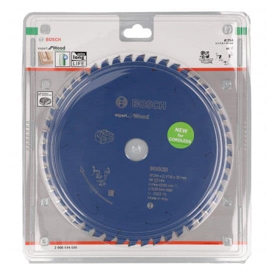 Disco para serra sem fios Expert for Wood 254x2,1/1,6x30 T48 refª 2608644686 BOSCH