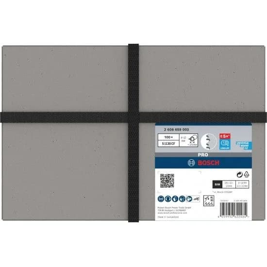 Lâmina serra sabre PRO Thick Metal Demolition S1130CF, 1,6 x 22 x 225 mm, 100 peças refª 2608659003 BOSCH - 2608659003 - Ferramentaspro.pt