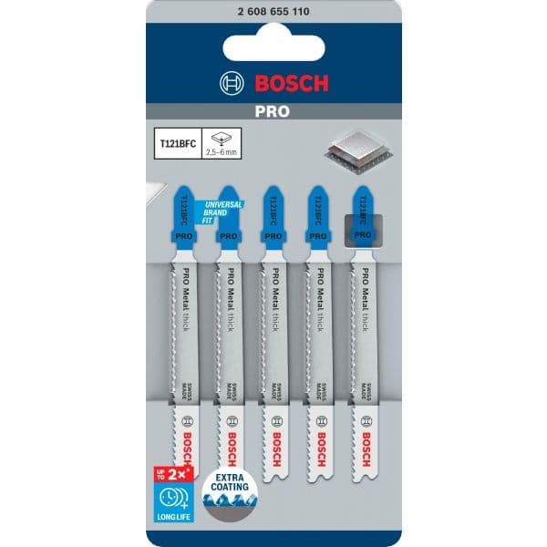 Bosch Lâmina de Serra Vertical PRO Metal thick T121BFC 92mm 5 Unidades