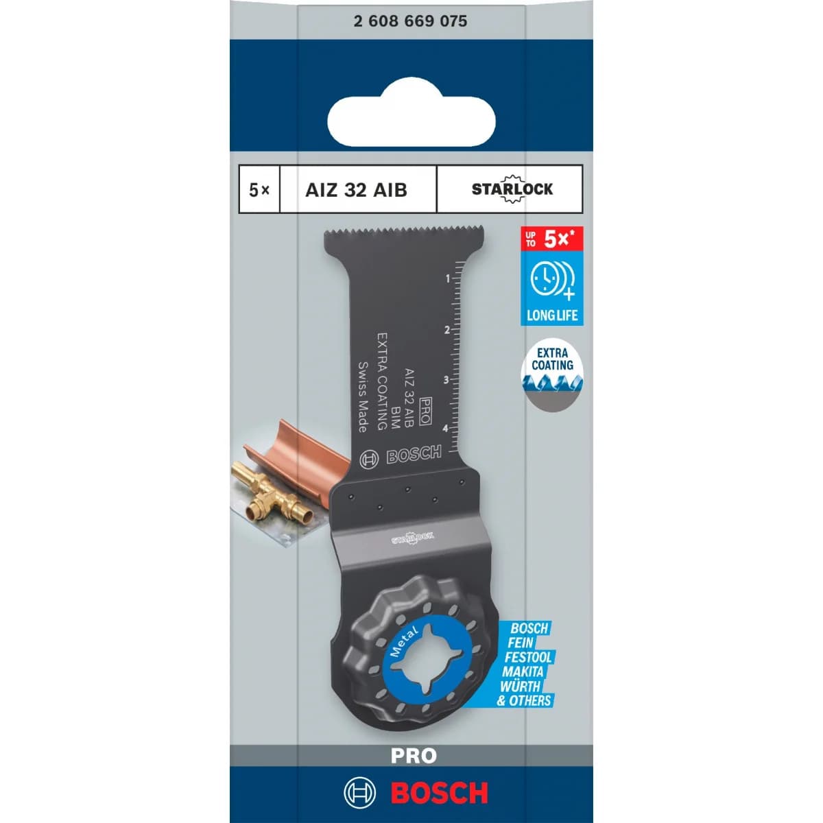 Bosch Lâmina de Corte de Imersão PRO AIZ 32 AIB Multiferramentas Bi-Metal 32 x 50 mm 5 Unidades