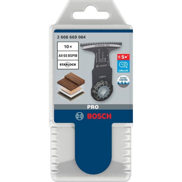 Bosch Lâmina Multi-ferramenta PRO AII 65 BSPIB 65 x 40 mm para Madeira Dura e Tábuas Revestidas a Plástico 10 Unidades