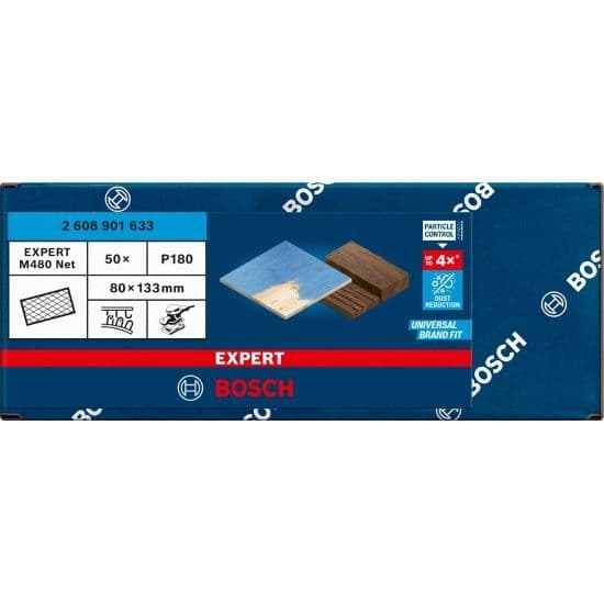 Rede de lixa EXPERT M480, 80 x 133 mm, G 180, 50 unidades refª 2608901633 BOSCH