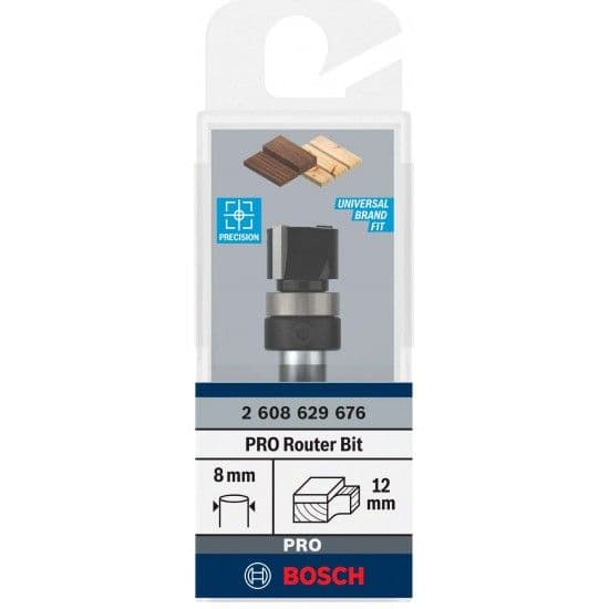 Fresa de alinhar com rolamento superior para tupia PRO, Ø 12,7 x C 9,5, encabadouro de 8mm refª 2608629676 BOSCH