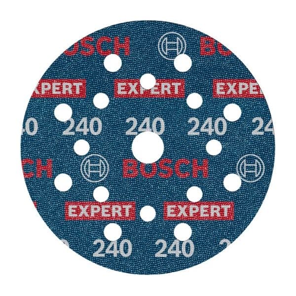 Bosch Disco de Lixa EXPERT O780, 125 mm, Grão 240, 50 Unidades, para madeira dura e pintura em madeira