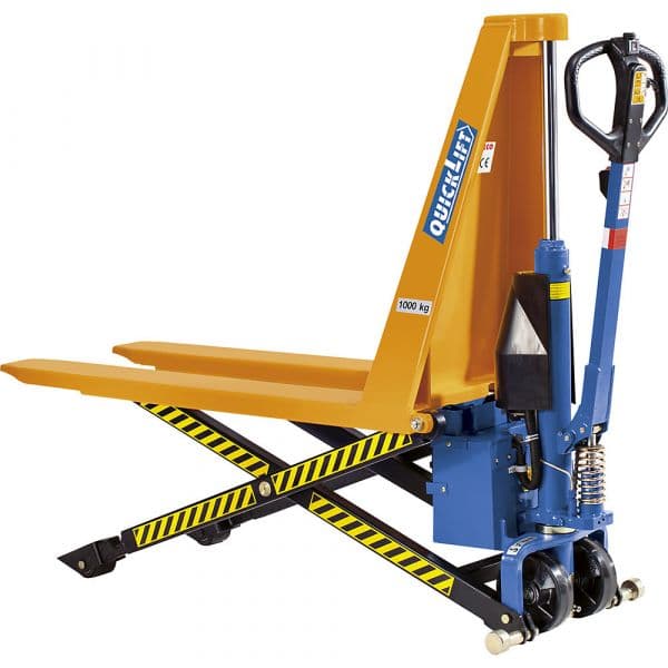 Kaiser+kraft Carro de Elevação de Tesoura, Forquilhas, Eletro-hidráulico, 1000 Kg Amarelo Melão Ral 1028 - M1024233-968750