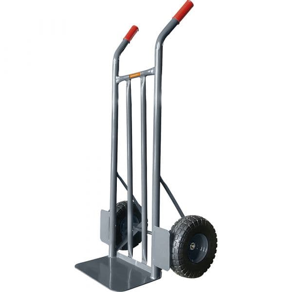 Eurokraft Carro para Sacos em Aço, 2 Barras Verticais, 150 Kg, Rodas Resistentes Ao Empanamento Cinzento Basalto Ral 7012 - M3332753-499520