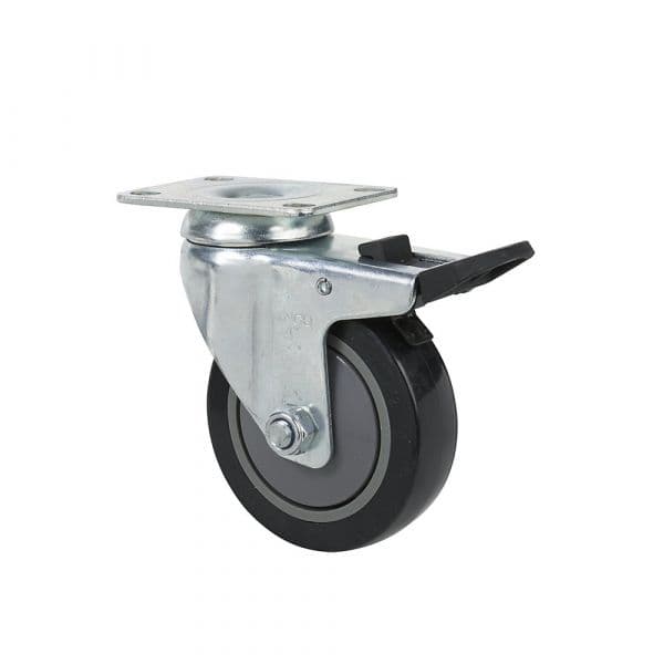 Roda Orientável, Ø 100 X 30 mm, com Bloqueio, para WA30B1 Cinzento, Preto