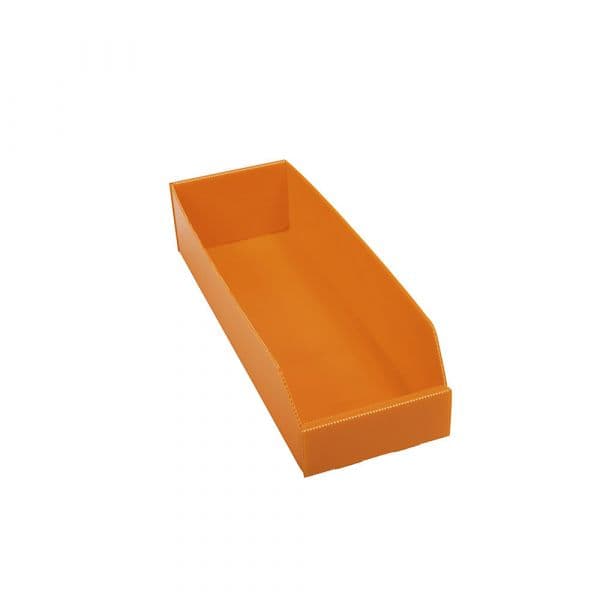 Kaiser+Kraft Caixa de Plástico para Estante, Dobrável, Cxlxa 450 X 150 X 100 mm, Laranja, Embalagem com 25 Unidades Laranja