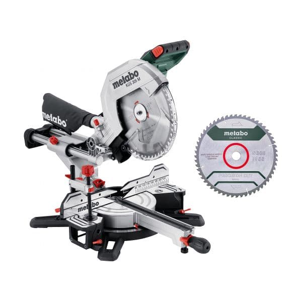 Metabo Serra de Esquadria KGS 305 M Set com Linha de Corte de Precisão e Lâmina de Serra de Carboneto 305"