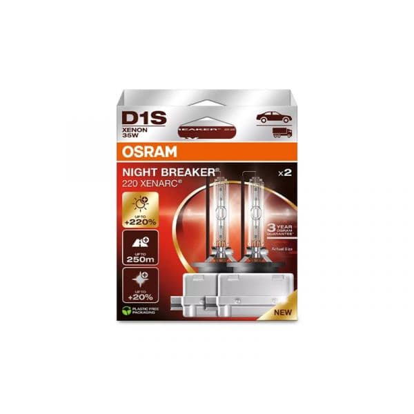 Osram Kit 2 Lâmpadas D1S 85V/35W Night Beaker® 220 Hb 85 - 66140XN2-2HB