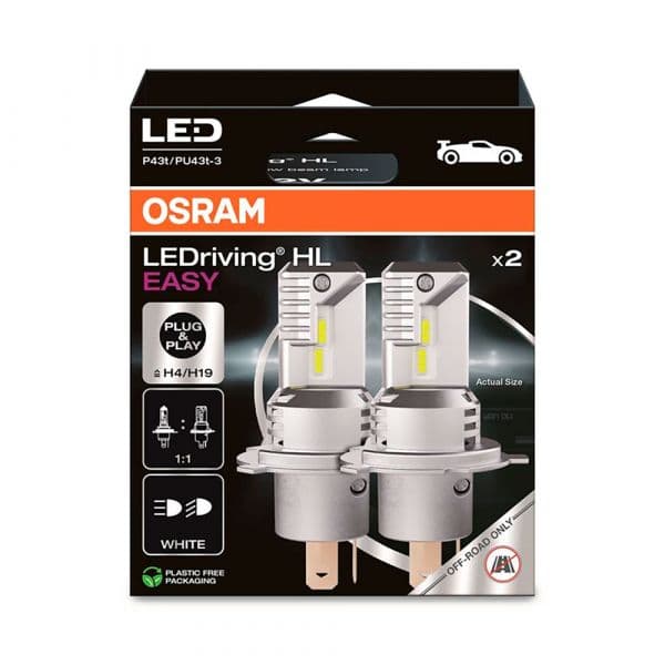Osram Kit 2 Lâmpadas LED H4/H19 12V/19W Ledriving Hl Easy Hb 12V - 64193DWESY-2HB