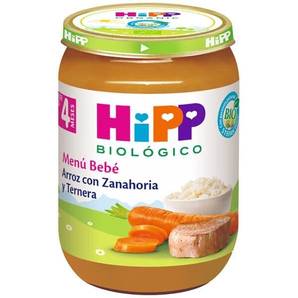 Hipp Puré de Arroz com Cenoura e Carne Bio 190g