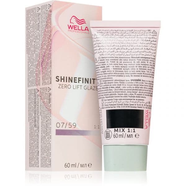 Wella Professionals Shinefinity Zero Lift Glaze Coloração de Cabelo Semi Permanente Tom 07/59 Strawberry Wine 60ml