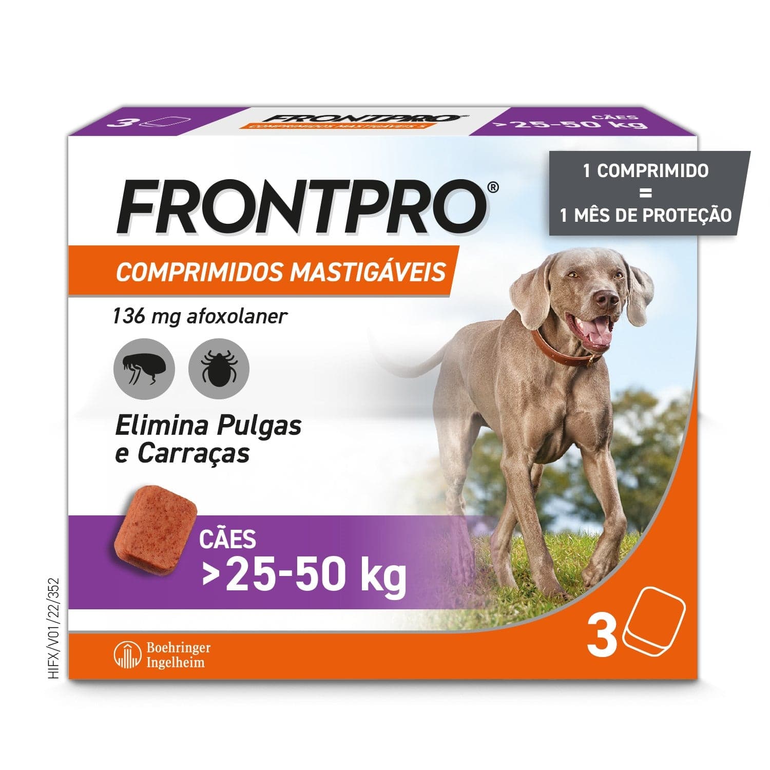 Boehringer Ingelheim Frontpro 136mg XL 25-50kg 3 Comprimidos Mastigáveis
