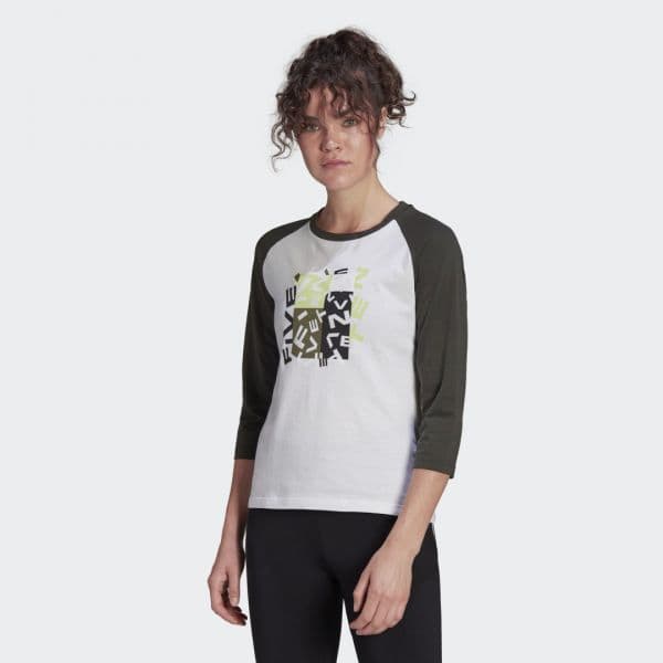 adidas Camisola Feminina Manga 3/4 Five Ten White S - HB0054-S
