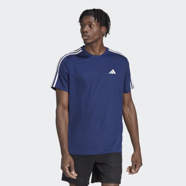 adidas T-Shirt 3-Stripes Train Essentials Dark Blue / White S - IB8152-0002